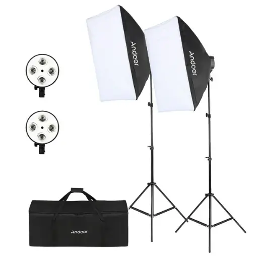 Kit 2 Softbox de 4 Bombillas Andoer