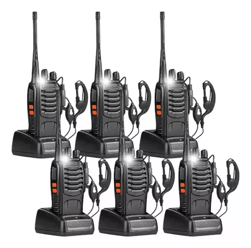 6 Walkie Talkies de Largo Alcance con aurícular.