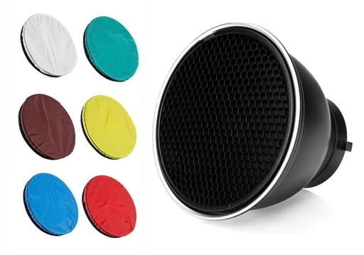 Panal Grid + Difusores de color Montura Bowens