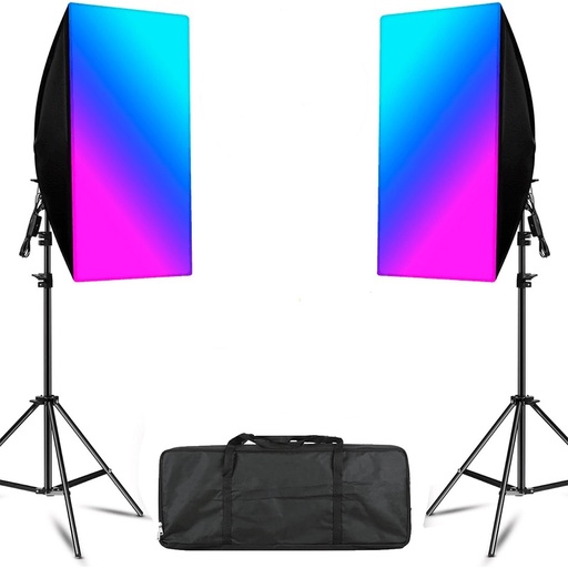 Kit 2 Softbox de 1 bombilla RGB